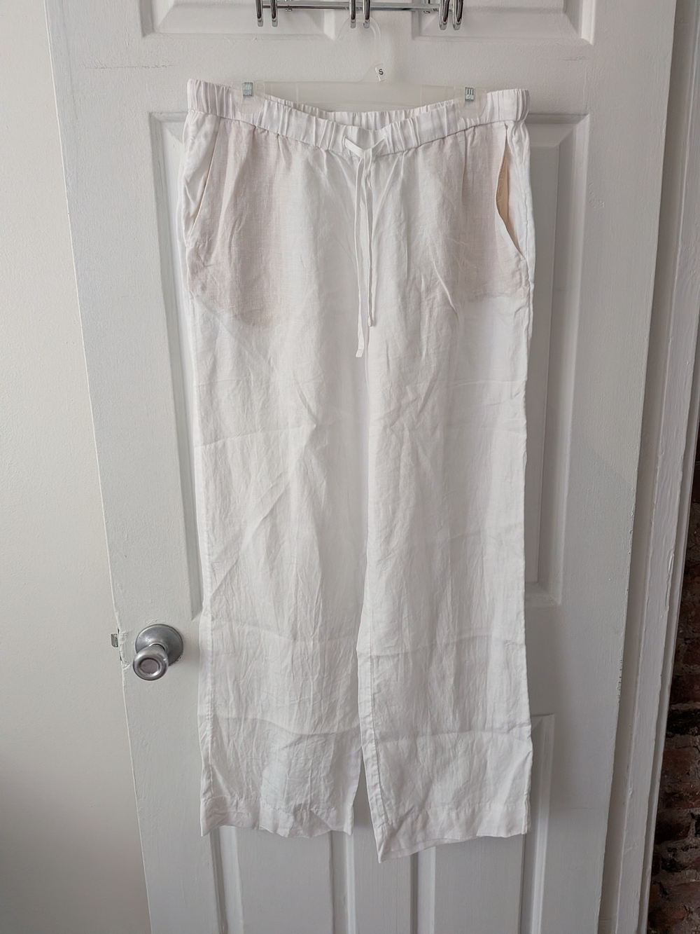 Vineyard Vines White Drawstring Linen Pants